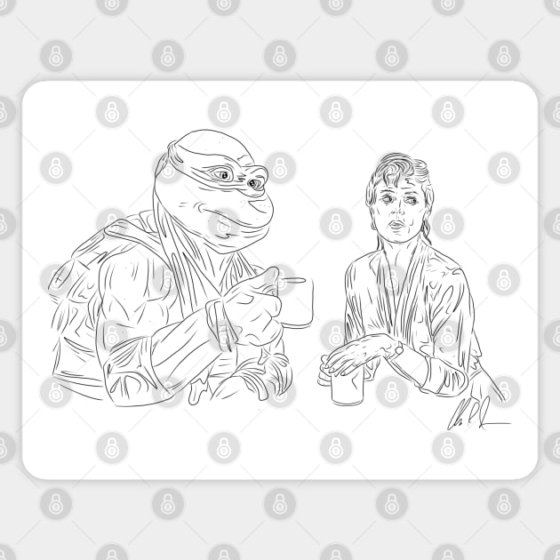TMNT2: Coffee Break [Outline] Sticker by 51Deesigns